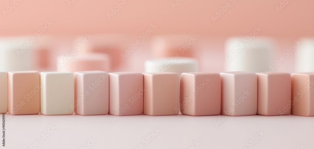 Leinwandbilder Soft pastel cubes create a calming visual effect, perfect for minimalistic designs and aesthetic projects.