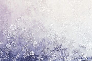 A soft gradient of lavender fading into pale grey, with a subtle overlay of lace-like patterns. 