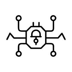 Cyber security line icon vector illustration 