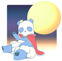 Prince panda (night view/moon)