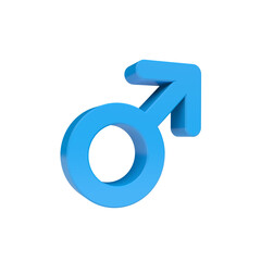 Male symbol. Gender. 3d illustration. 