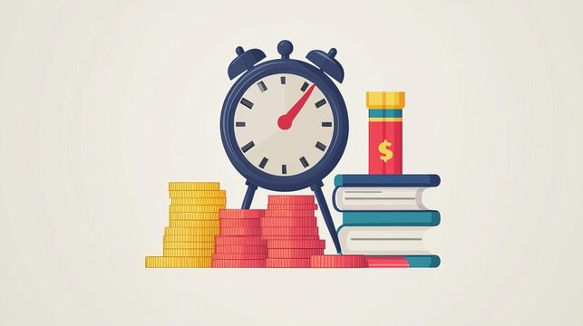 Simple vector of an animated loan payment timeline with interest reductions over time, loan amortization, financial education
