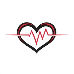 Stylized Heartbeat Graphic Design, specifically crafted for various Health Themes and concepts