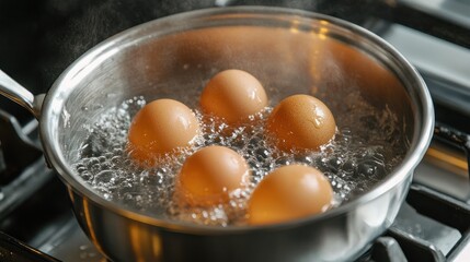 Boiling Eggs in a Pot