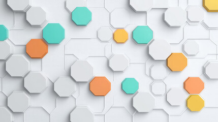 Sleek Hexagonal Infographic Template. Generative AI