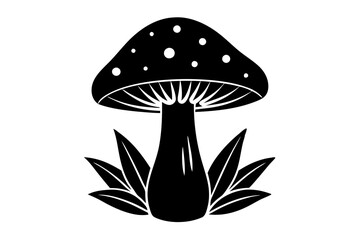 Mushroom vector art silhouette illustration