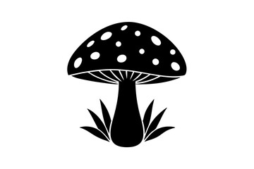 Mushroom vector art silhouette illustration