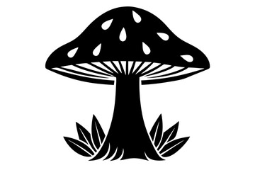 Mushroom vector art silhouette illustration
