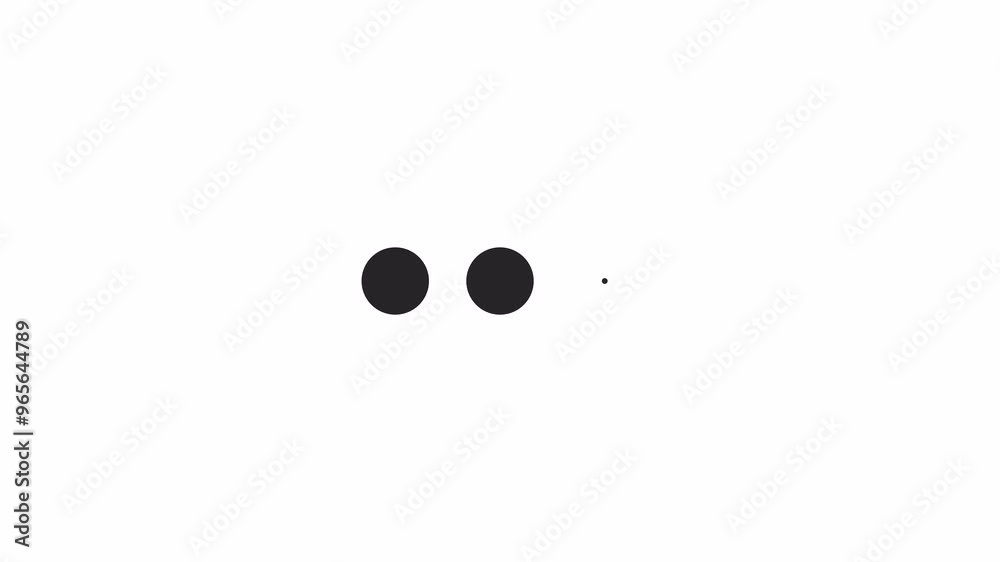 Poster blinking dots loading animation black and white. digital data update animated element monochrome abs