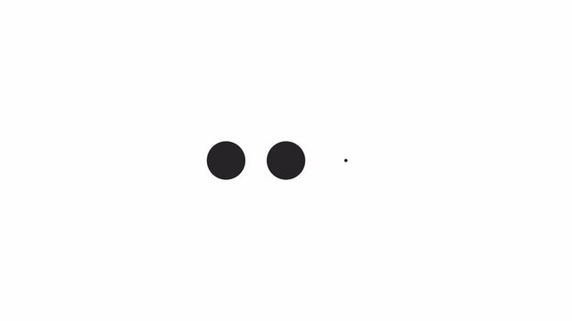 Blinking dots loading animation black and white. Digital data update animated element monochrome abstract 4K video motion graphic isolated. Filled circles appearance loader download upload