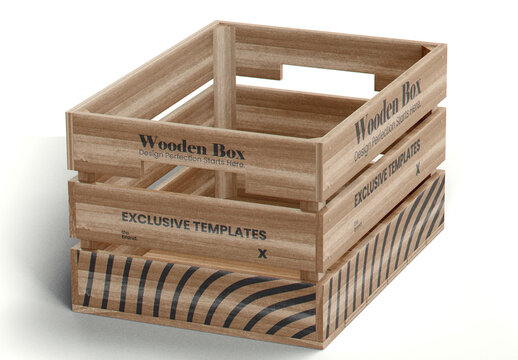 Wooden Box Mockup