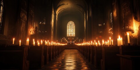 candlelit prayer in a chapel 