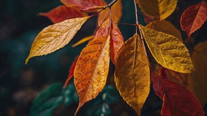 Obraz premium Red autumn leaves
