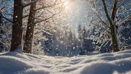 Fototapeta premium Snow covered trees in winter
