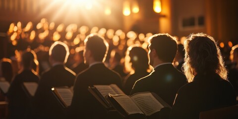choir singing during Easter service 