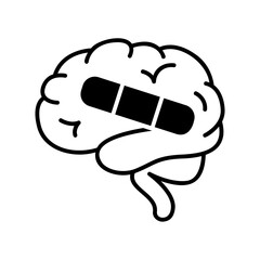 brain with bandage