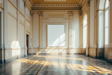 Obraz premium Museum building architecture corridor.
