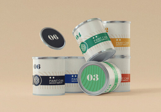 Paint Can Collection Mockup