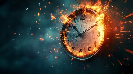 A digital clock fracturing as a time travel experiment goes wrong, intense and surreal.
