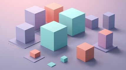 “Colorful 3D cubes and blocks forming a geometric structure with a red and vibrant design”