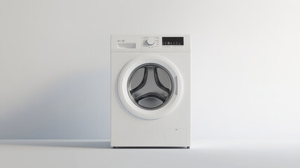 A washing machine standing alone against a white backdrop.