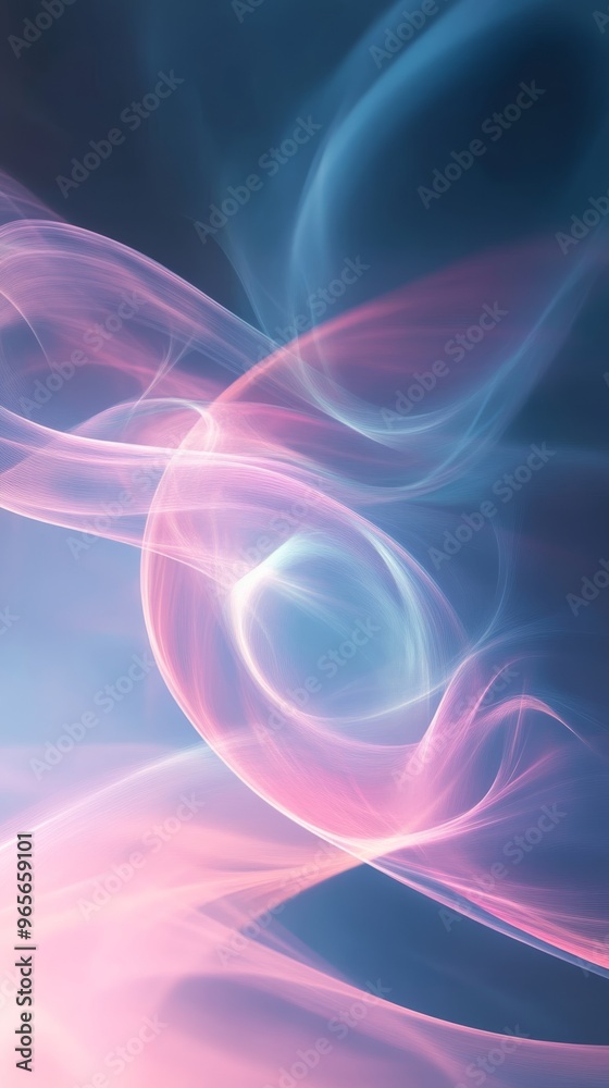 Poster abstract neon light waves in motion
