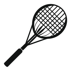 Badminton Racket silhouette vector illustration on a white background