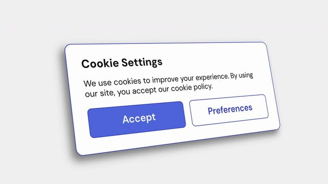 cookies notification and clicking on accept animation concept footage on 4k