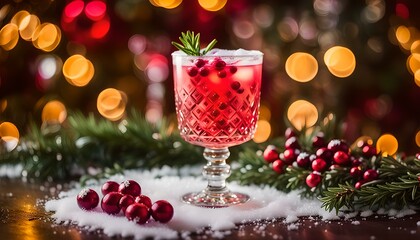 Boozy Holiday Cranberry Gin Fizz Cocktail for Christmas
