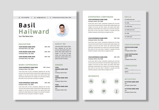 Clean Resume Template Layout