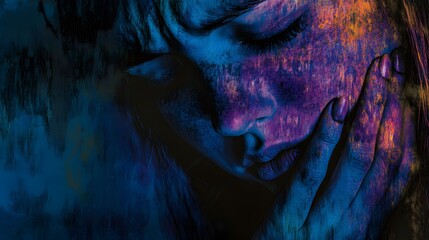 81. "Artistic depiction of a person with severe symptoms of endometriosis