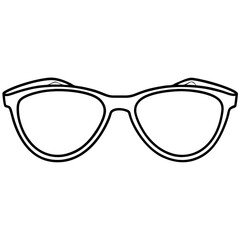 Fototapeta premium glasses outline coloring book page line art illustration digital drawing