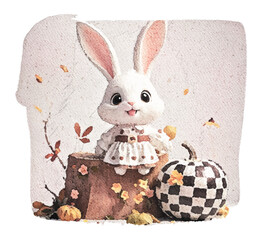 Charm Handmade Rabbit Charming Love Delight Autumnal Wonderland Magic Doll Whimsical Fall Decor Autumn Home Spookiness Whimsy White Tale Unique