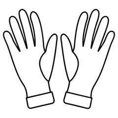 Obraz premium gloves outline coloring book page line art illustration digital drawing