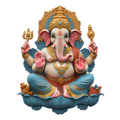 Sculpture ganesh realistic representation spirituality creativity scene. PNG isolated transparency
