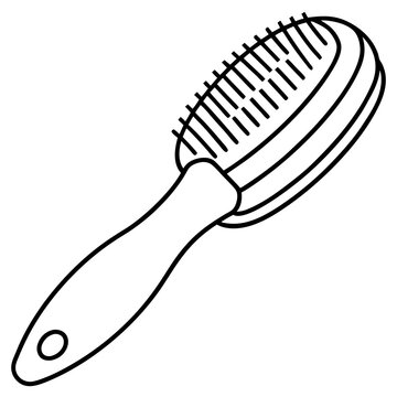 recommend clip art: hairbrush outline coloring book page line art illustration digital drawing
