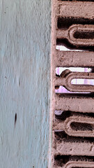 geometric pattern etched into a concrete surface