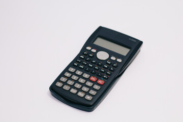 Modern Black Calculator with Large Display on White