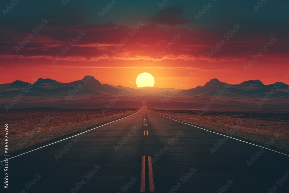 Sticker road background outdoors horizon highway.