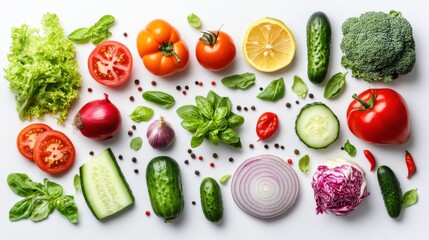 Naklejka premium Creative summer vegetable arrangement