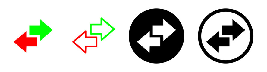 Arrows data transfer icon, exchange arrow icons - Swap icon with two arrows