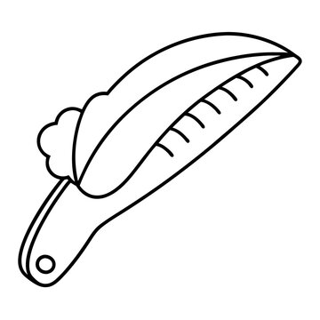 black and white leaf-shaped knife clip art preview