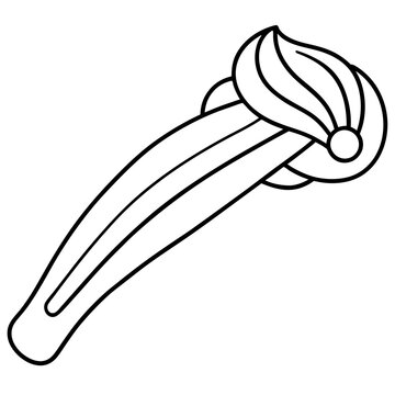 recommend clip art: hair clips outline coloring book page line art illustration digital drawing