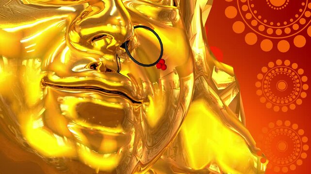 Durga puja festival background design with goddess durga 3D face illustration