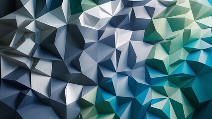 Cool colors and neutral  polygonal mosaic background, empty backdrop with place for content