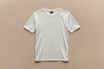 Simple Tshirt Flatlay mockup in beige background created with generative AI