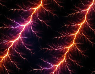 The bright abstract background of colorful fractal lightning bolts is very eye-catching and makes...