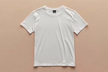 Simple Tshirt Flatlay mockup in beige background created with generative AI