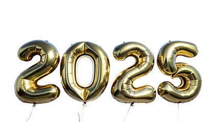 Obraz premium Number 2025 shape balloon on transparent or white background