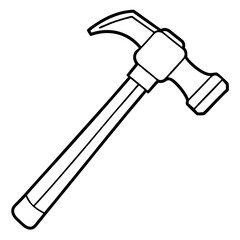 hammer outline coloring book page line art illustration digital drawing
